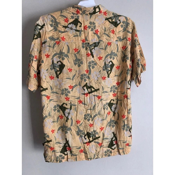 Boys Caribbean Joe Yellow Floral Tropical button front Shirt Size XL (20) - Picture 2 of 5